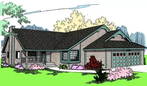 Country house plans 33-214 - front exterior, 1,630 sq ft, 3 bed, 2 bath house plans | Monster House Plans