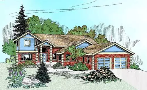 Traditional house plans 33-219 - front exterior, 2,577 sq ft, 3 bed, 2 bath house plans | Monster House Plans