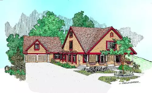 Craftsman house plans 33-221 - front exterior, 2,012 sq ft, 3 bed, 2 bath house plans | Monster House Plans