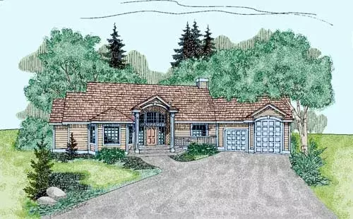 Traditional house plans 33-226 - front exterior, 2,056 sq ft, 4 bed, 3 bath house plans | Monster House Plans