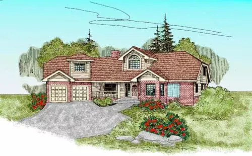 Traditional house plans 33-227 - front exterior, 2,260 sq ft, 3 bed, 2 bath house plans | Monster House Plans