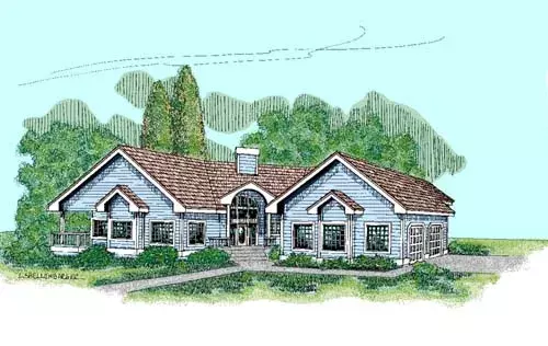 Traditional house plans 33-228 - front exterior, 2,584 sq ft, 4 bed, 3 bath house plans | Monster House Plans
