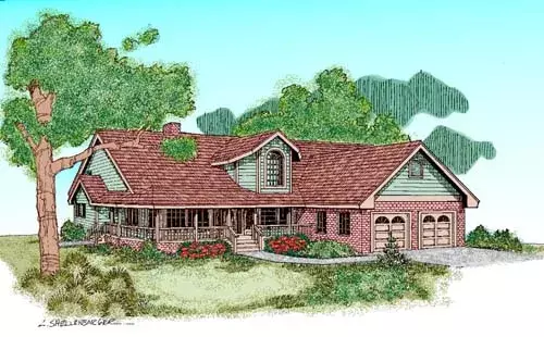 Traditional house plans 33-230 - front exterior, 2,970 sq ft, 4 bed, 4 bath house plans | Monster House Plans