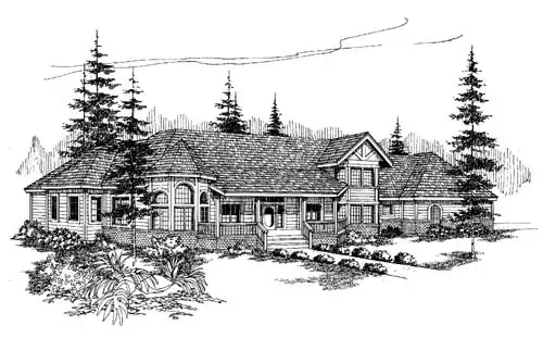 Country house plans 33-235 - front exterior, 3,489 sq ft, 4 bed, 3 bath house plans | Monster House Plans