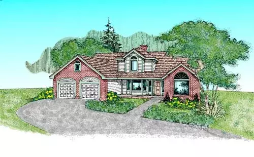Traditional house plans 33-236 - front exterior, 2,659 sq ft, 4 bed, 2 bath house plans | Monster House Plans