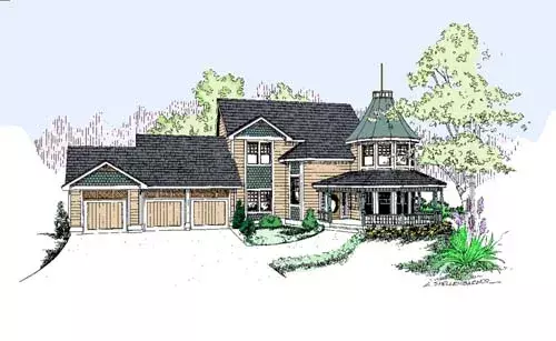 Victorian house plans 33-246 - front exterior, 3,775 sq ft, 5 bed, 3 bath house plans | Monster House Plans