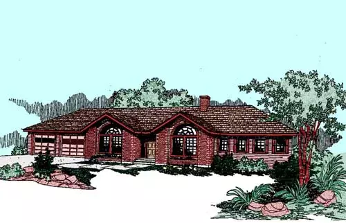 Traditional house plans 33-248 - front exterior, 2,302 sq ft, 4 bed, 3 bath house plans | Monster House Plans