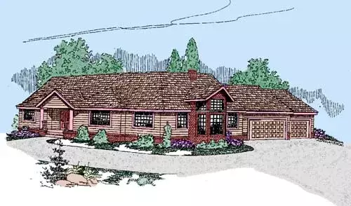 Traditional house plans 33-249 - front exterior, 2,354 sq ft, 3 bed, 2 bath house plans | Monster House Plans
