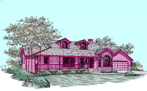 Country house plans 33-263 - front exterior, 2,418 sq ft, 3 bed, 3 bath house plans | Monster House Plans