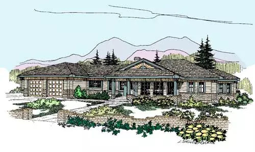 Traditional house plans 33-265 - front exterior, 2,300 sq ft, 3 bed, 2 bath house plans | Monster House Plans