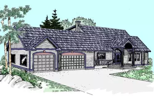 Traditional house plans 33-269 - front exterior, 2,338 sq ft, 4 bed, 3 bath house plans | Monster House Plans