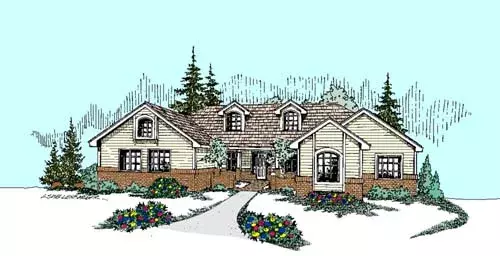 Traditional house plans 33-271 - front exterior, 2,567 sq ft, 3 bed, 2 bath house plans | Monster House Plans