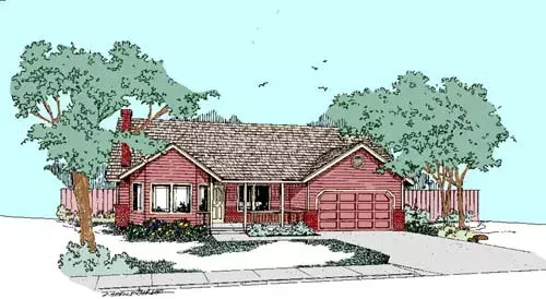 Traditional house plans 33-272 - front exterior, 1,605 sq ft, 3 bed, 2 bath house plans | Monster House Plans
