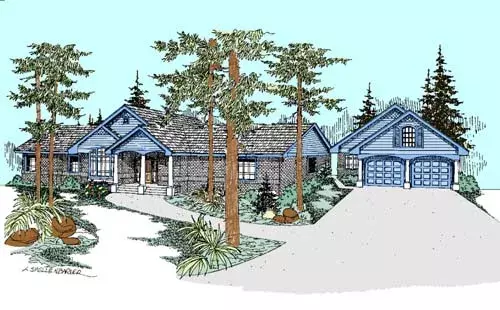 Traditional house plans 33-273 - front exterior, 2,215 sq ft, 3 bed, 2 bath house plans | Monster House Plans