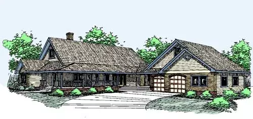 Traditional house plans 33-280 - front exterior, 2,499 sq ft, 3 bed, 2 bath house plans | Monster House Plans