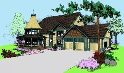 Victorian house plans 33-293 - front exterior, 3,420 sq ft, 5 bed, 3 bath house plans | Monster House Plans
