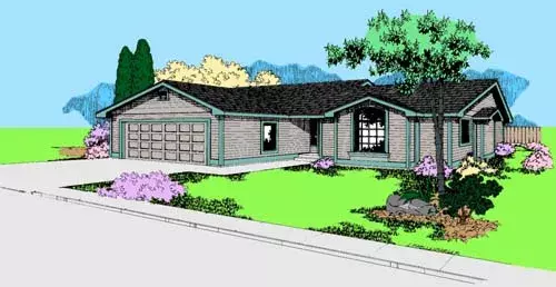 Traditional house plans 33-294 - front exterior, 1,469 sq ft, 3 bed, 2 bath house plans | Monster House Plans