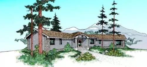 Ranch house plans 33-314 - front exterior, 2,196 sq ft, 3 bed, 2 bath house plans | Monster House Plans