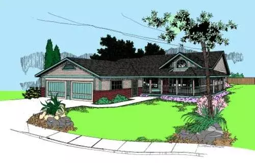 Country house plans 33-319 - front exterior, 1,775 sq ft, 3 bed, 2 bath house plans | Monster House Plans