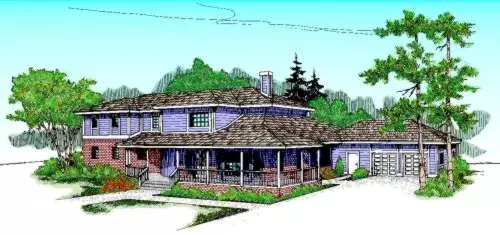 Traditional house plans 33-322 - front exterior, 2,886 sq ft, 4 bed, 2 bath house plans | Monster House Plans