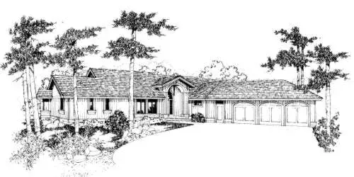 Traditional house plans 33-324 - front exterior, 2,243 sq ft, 3 bed, 2 bath house plans | Monster House Plans