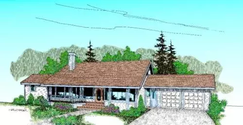 Ranch house plans 33-331 - front exterior, 2,458 sq ft, 4 bed, 3 bath house plans | Monster House Plans