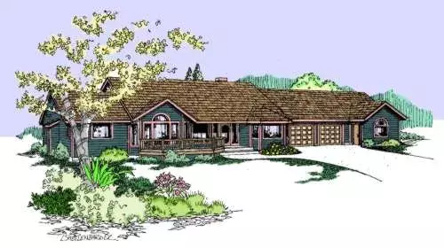 Traditional house plans 33-334 - front exterior, 2,719 sq ft, 3 bed, 3 bath house plans | Monster House Plans