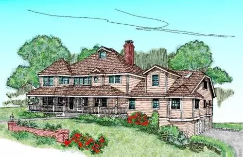 Country house plans 33-341 - front exterior, 3,417 sq ft, 3 bed, 4 bath house plans | Monster House Plans