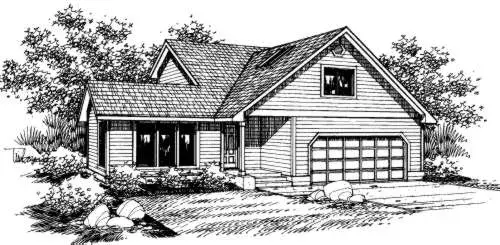 Northwest house plans 33-358 - front exterior, 1,917 sq ft, 4 bed, 2 bath house plans | Monster House Plans