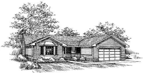 Northwest house plans 33-374 - front exterior, 1,796 sq ft, 3 bed, 2 bath house plans | Monster House Plans