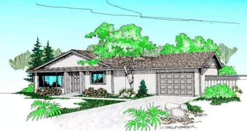 Traditional house plans 33-377 - front exterior, 1,052 sq ft, 3 bed, 1 bath house plans | Monster House Plans
