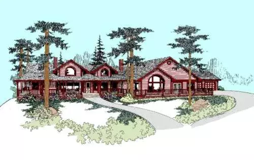 Northwest house plans 33-380 - front exterior, 3,417 sq ft, 3 bed, 3 bath house plans | Monster House Plans