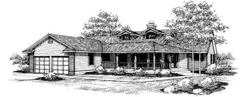 Northwest house plans 33-383 - front exterior, 2,126 sq ft, 3 bed, 2 bath house plans | Monster House Plans