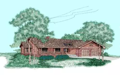 Northwest house plans 33-384 - front exterior, 1,952 sq ft, 3 bed, 2 bath house plans | Monster House Plans