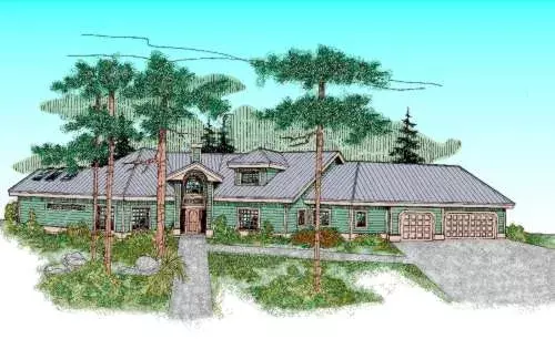 Northwest house plans 33-385 - front exterior, 2,485 sq ft, 3 bed, 2 bath house plans | Monster House Plans