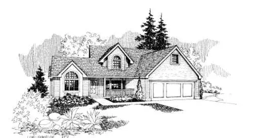 Traditional house plans 33-386 - front exterior, 2,104 sq ft, 4 bed, 2 bath house plans | Monster House Plans