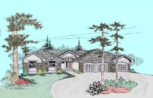 Northwest house plans 33-388 - front exterior, 2,312 sq ft, 3 bed, 2 bath house plans | Monster House Plans