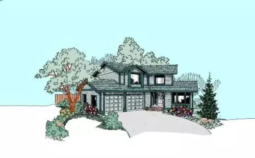 Northwest house plans 33-393 - front exterior, 1,861 sq ft, 3 bed, 3 bath house plans | Monster House Plans