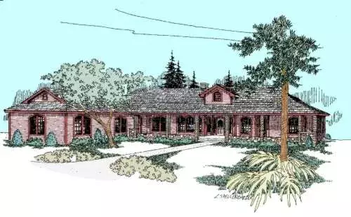 Northwest house plans 33-396 - front exterior, 3,600 sq ft, 4 bed, 4 bath house plans | Monster House Plans