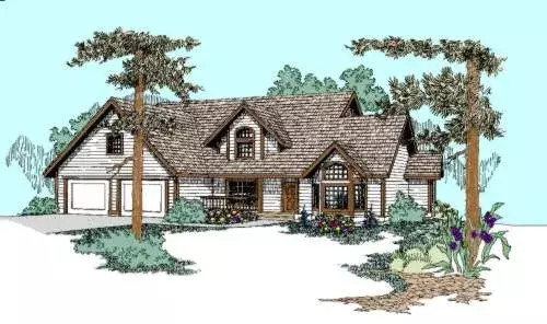 Northwest house plans 33-398 - front exterior, 2,612 sq ft, 4 bed, 2 bath house plans | Monster House Plans