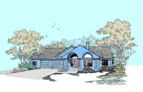 Northwest house plans 33-402 - front exterior, 2,189 sq ft, 2 bed, 2 bath house plans | Monster House Plans