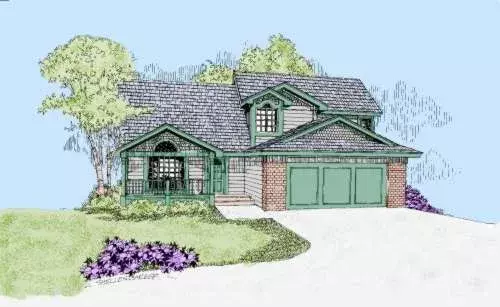 Northwest house plans 33-406 - front exterior, 2,098 sq ft, 4 bed, 2 bath house plans | Monster House Plans