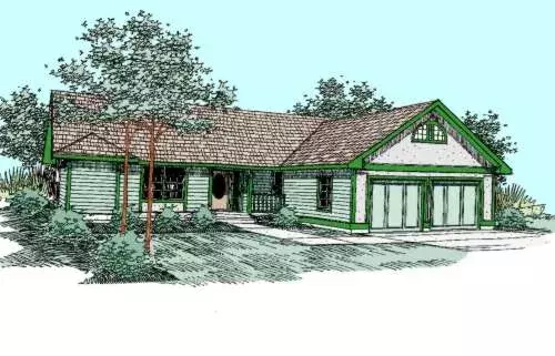 Northwest house plans 33-415 - front exterior, 1,755 sq ft, 2 bed, 2 bath house plans | Monster House Plans