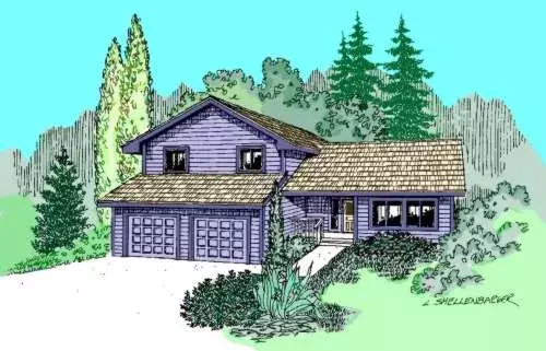 Northwest house plans 33-420 - front exterior, 1,744 sq ft, 3 bed, 2 bath house plans | Monster House Plans