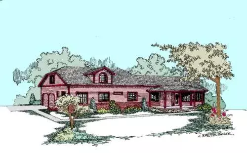 Northwest house plans 33-423 - front exterior, 2,594 sq ft, 3 bed, 2 bath house plans | Monster House Plans