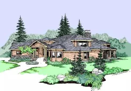 Traditional house plans 33-426 - front exterior, 3,975 sq ft, 3 bed, 3 bath house plans | Monster House Plans