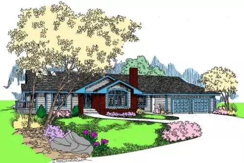 Northwest house plans 33-429 - front exterior, 2,473 sq ft, 3 bed, 3 bath house plans | Monster House Plans
