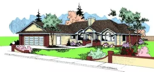 Northwest house plans 33-433 - front exterior, 2,350 sq ft, 3 bed, 2 bath house plans | Monster House Plans