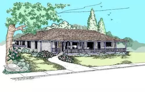 Traditional house plans 33-435 - front exterior, 2,350 sq ft, 3 bed, 2 bath house plans | Monster House Plans