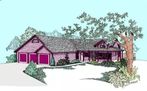 Northwest house plans 33-440 - front exterior, 2,110 sq ft, 3 bed, 3 bath house plans | Monster House Plans